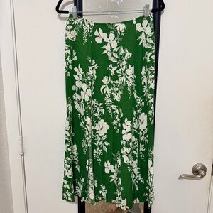 Reformation Green Floral Zoe Skirt